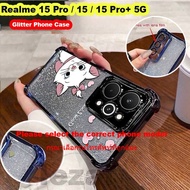 เคส Realme 15 Pro Plus Pro + 15T 5G Realme15Pro 5G เคสกล่องนิ่มส่องแสงฝาหลังเป็นประกายกันกระแทก