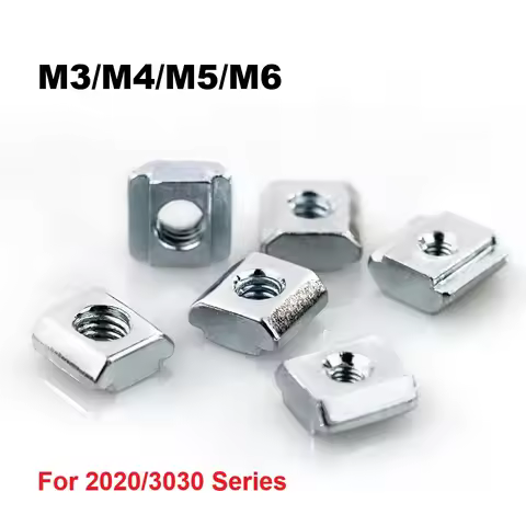 50Pcs/lot 2020 Series V-slot M3 M4 M5 M6 T Block Square Sliding T-Nuts Hammer Nut for Fastener 2020 