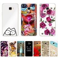 A13-Paint Cat theme soft CPU Silicone Printing Anti-fall Back CoverIphone For Samsung Galaxy c5/c5 pro/c7/c7 pro/c9 pro