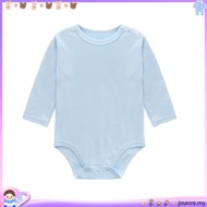 Augelute Long-Sleeved Baby Onesie Pure Cotton Plain Color Versatile Boy Girl 2-Piece Set 60316