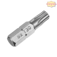 CEYOU 1pc Screw Driver Bit, 1/4 Inch Hex Shank 25mm Length Torx Bits, S2 Alloy Steel T6-T40 6 Point 