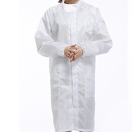 Cleanroom ESD Smock / Zip Type / Round Velcro Collar / White “READY STOCK" (ESD SMOCK ONLY)