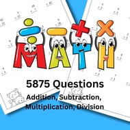 Addition, Subtraction, Multiplication, Division Maths Question PDF Softcopy Worksheet | Latihan Mate
