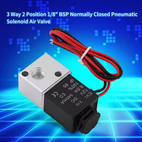 3V1‑06 12V/24V 3 Way 2 Position 1/8" Normally Closed Pneumatic Solenoid Air Valve NC Solenoid Valve