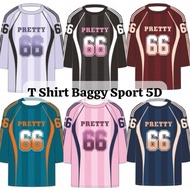 TSHIRT BAGGY BLOUSE JERSEY MUSLIMAH CORAK 5D DESIGN PEREMPUAN NUMBER VIRAL SUKAN ( KAIN JERSI / FULL