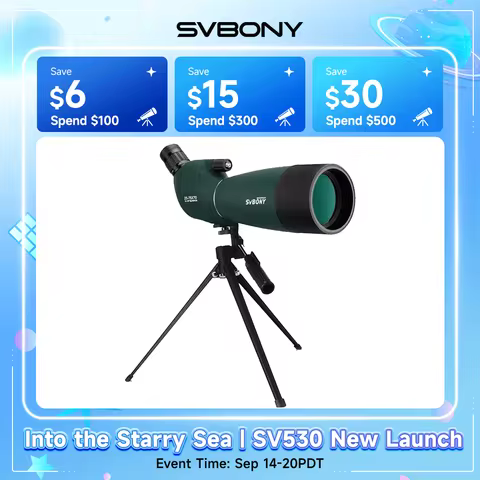 Svbony SV28 Spotting Scope 50/60/70/80mm Powerful Zoom With Tripod Waterproof,Camping equipment, Tar