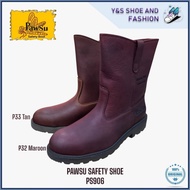 ORIGINAL PAWSU Men's Premium Leather 9'' Steel Toe Safety Boot PS906 | Kasut Safety Kulit Pawsu 906