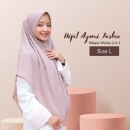Hijab Ayumi Instan Size L Jumbo Khimar Syari 3 In 1 Bolak-Balik Jilbab