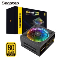 Segotep Power Supply 850W Fully Modular 80 Plus Gold Certified RGB Power Supply 140mm Fan ATX PSU Co