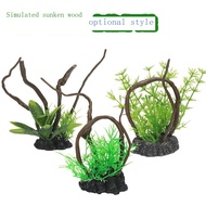 Simulation Wood Fish Tank Decoration Fish Tank Landscape Simulation Water Grass Small And Medium Aqu