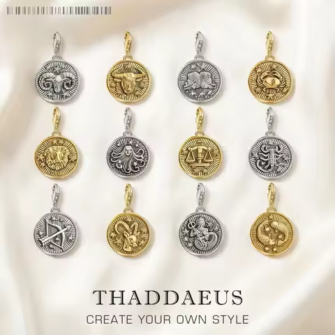 Charm Pendant Aries Taurus Gemini Cancer Leo Virgo Libra Scorpio Sgr Cap Aqu Pisces Zodiac Sign Vint