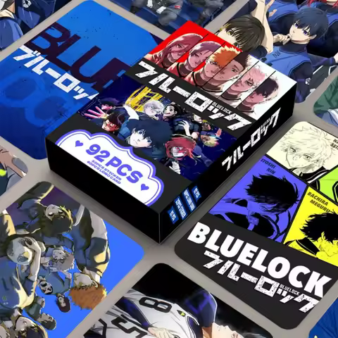 1 set of 92 sheets BLUE LOCK LOMO card 60pcs and 32sticker suitable for fans to collect, a great gif