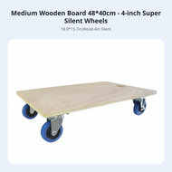 Thickened Wood Board Wooden Platform Dolly 360° Swivel Casters 4-Wheel Moving Cart Multi-Functional 