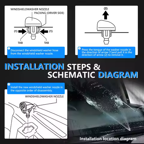 2X Front Windshield Water Washer Jet Nozzle Spray 2 Jets For Mitsubishi Pajero V31 V33 V73 2006 2005