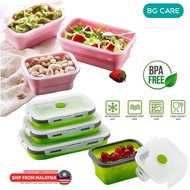 Silicone Collapsible Foldable Tupperware Container Food Grade Storage Lunch Box Portable Telescopic Travel Picnic