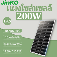 Class A  JINKO แผงโซล่าเซลล์ 200w 24V  Dual Glass Solar Panel Monocrystalline แผงโซลาร์เซลล์ เพื่อตอ