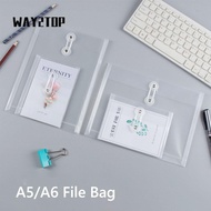 WAY2TOP File Bag, Plastic Transparent File Folder, High Quality Waterproof A5/A6 Stationery Bag Gift