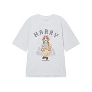 Hazzys Harry Series Women's T-shirt - Loose Fit Puppy Print Design