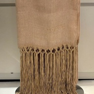 Loewe 淺咖色麂皮流蘇圍巾