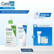 CeraVe Hydration Heroes On The Go | Moisturising Cream 177ml & Hydrating Cleanser 236ml