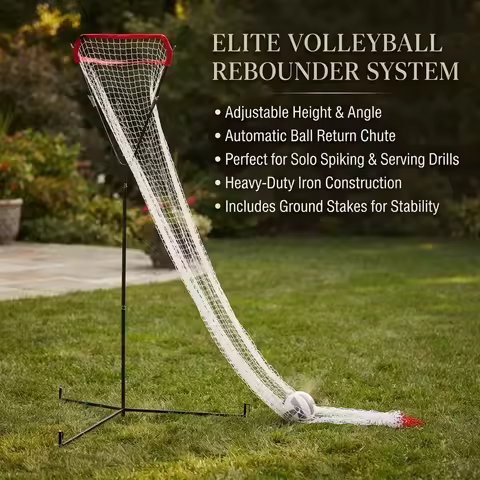 Volleyball Training Net Frame with Adjustable Height & Angle, 88.58-129.92in Portable Practice Net f