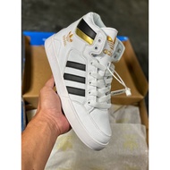 Adidas Drop Step White Black High-Top Classic Campus Retro Sneakers Men Women Trendy First Layer Lea