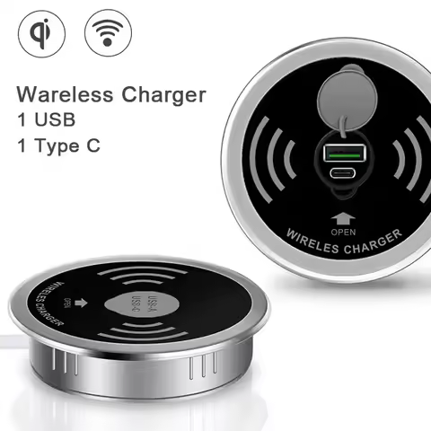 QI 3 in 1 Wireless Charger Buld in With Type-C USB Ports Quick Wireless Embedded Charger for iPhone 