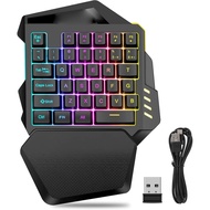 Yoidesu One-Handed Gaming Keyboard, G60 2.4G RGB Backlit Half Keyboard 35 Keys Portable Mini Gaming 