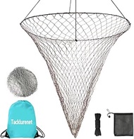 Foldable Pier Fishing Net Bridge Net, Drop Net for Pier Fishing Designed for Big Fish with Dual-Line