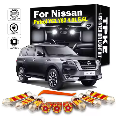 TPKE Canbus Car LED Interior Door Light Kit For Nissan Patrol Y61 Y62 4.0L 5.6L 2000-2018 2019 Licen