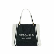 Yves Saint Laurent Rive Gauche Towel Tote Bag for Women in Black/White (735067-FABKR-1070)