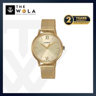 (2 Years Warranty) Casio Women's Analog LTP-E157MG-9A Stainless Steel Band Gold Watch