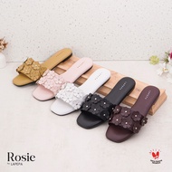 LAPEPA SHOP ROSIE Women's Flat Slop Sandals Sandal Perempuan Selipar Wanita Sandals for Women