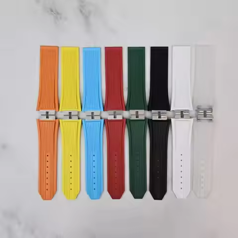 Quick Release FluoroRubber Watchband For Big Bang 411 Series strap 28mm Black Watch Belt