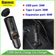 Baseus 120W Car Charger Share Together Fast Charge USB Quick Charge QC 4.0 QC 3.0 PD Type C Fast Cha