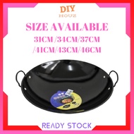 Kuali Hitam Viral Original Ridged Iron Wok Enamel Wok Kwali Hitam Kuali Besi Kuali Viral Non Stick