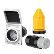 50AMP RV Power Inlet Shore Power Kit w/Boot Cord Protector 125/250V NEMA SS2-50P SS2-50R Twist Lock 