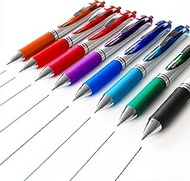 Pentel EnerGel XM BL77 - Retractable Liquid Gel Ink Pen - 0.7mm - Pack of 8 Mixed Pens (Black, Green, Light Blue, Blue, Purple, Pink, Red, Orange)