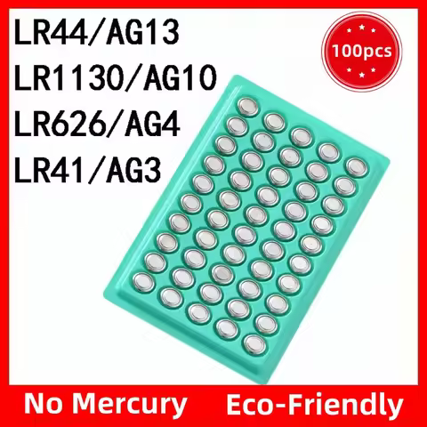 100PCS LR44 LR41 LR626 LR1130 Cell Coin Watches Battery AG13 AG10 AG4 AG3 1.5V Alkaline Button Batte