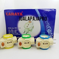 CAHAYA 4-Way Socket + Switch 4-Way Grounded T-Plug + Light Switch 386