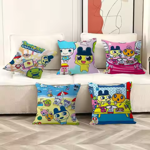 Tamagotchi Cut Friend Pillow Gift Home Office Decoration Bedroom Sofa Car Cushion Cover case 45x45