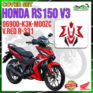 100% ORIGINAL HONDA RS150 V3 COVERSET / COVER SET R-331 RED / BLACK NON STICKER 06900-K3K-M00ZC