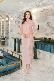 มี5สี Set ชุด2ชิ้น เสื้อ+กป. ออกงาน M-5XL ชุดแม่เจ้าสาว ชุดแม่เจ้าบ่าว ชุดไทยประยุกต์ ชุดเซ็ท ชุดเซ็