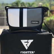 (สั่งเลย)(พร้อมส่ง) Fighter กระเป๋าสะพายข้าง(เก็บเงินปลายทางได้)[พร้อมส่J]เทาขาว (ส่งด่วน) กทม.1 วัน