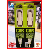 ORIGINAL GOLF GF-C1 CAR CHARGER ADAPTER + IOS/MICRO-USB FAST CHARGING USB CABLE [READY STOCK]