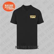 Polo Lev Logo Text Premium Gold Print | Polo Shirt Short Sleeve Collar Young Men Cool Latest Unisex Distro.....