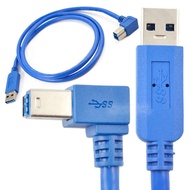 USB 3.0 A Male Plug 90 Degree Right Angle to USB 3.0 B Male Left Angle Cable 100cm/1m