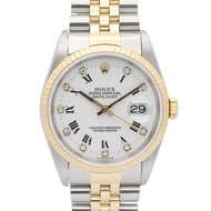 【二手】ROLEXDatejust 10鑽腕錶，U字頭序號，16233G WH/RO/QP，18K（黃金）不鏽鋼，男士腕錶