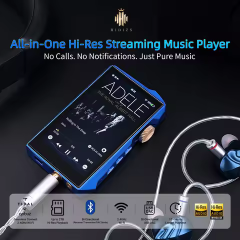 HIDIZS AP80PM All-in-One Streaming Music Player Hi-Res Audio Dual ES9219C DAC Chips MQA 16X 3.5mm 4.