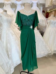 EMERALD GREEN MOTHER DRESS FOR MOTHER OF THE BRIDE,  WEDDING, NINANG GOWN, FORMAL EVENTS GOWN